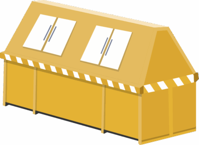 Bouwafval container gesloten 10m3